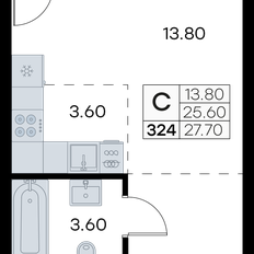 Квартира 27,7 м², студия - изображение 2