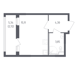 Квартира 26 м², студия - изображение 1