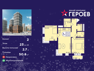 Квартира 50,6 м², 2-комнатная - изображение 1