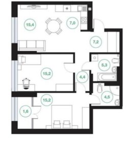 Квартира 79,4 м², 3-комнатная - изображение 1
