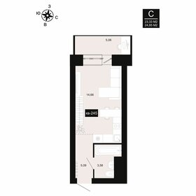 Квартира 24,9 м², 1-комнатная - изображение 1