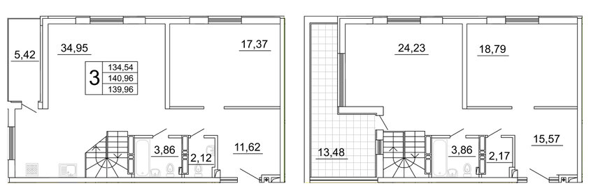 Квартира 154,4 м², 2-комнатная - изображение 1
