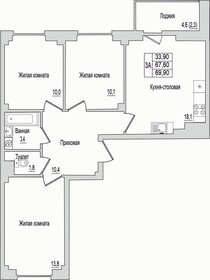 Квартира 69,9 м², 3-комнатная - изображение 1