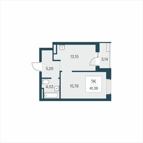 Квартира 41,4 м², 1-комнатная - изображение 1