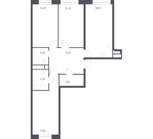 Квартира 89,1 м², 3-комнатная - изображение 1