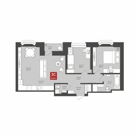 Квартира 61,7 м², 3-комнатная - изображение 1