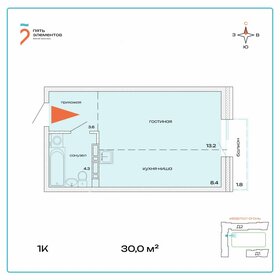 Квартира 30 м², 1-комнатная - изображение 1