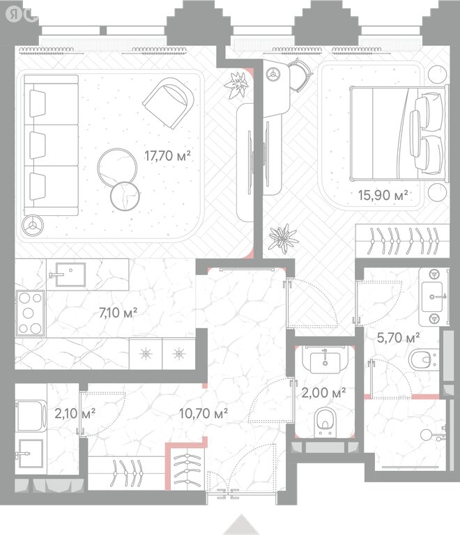 Варианты планировок ЖК «Николь» - планировка 1