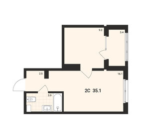 Квартира 35,1 м², 2-комнатная - изображение 1