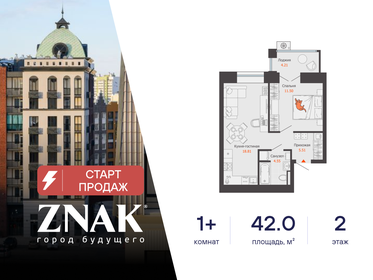 Квартира 42 м², 1-комнатная - изображение 1