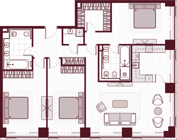 Квартира 132 м², 4-комнатная - изображение 1