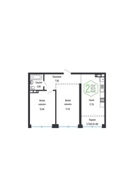 Квартира 64,9 м², 2-комнатная - изображение 1