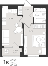 Квартира 39,1 м², 1-комнатная - изображение 1