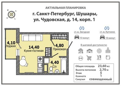 Квартира 23,6 м², студия - изображение 1