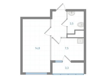 Квартира 33,5 м², 1-комнатная - изображение 2