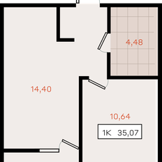 Квартира 35,1 м², 1-комнатная - изображение 2