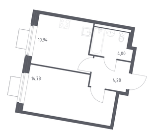 Квартира 34 м², 1-комнатная - изображение 1