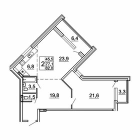Квартира 82 м², 2-комнатная - изображение 1