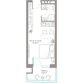 Квартира 30,1 м², студия - изображение 1