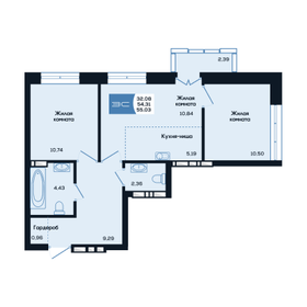 Квартира 55 м², 3-комнатная - изображение 1