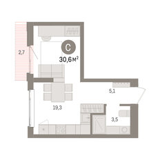 Квартира 30,6 м², студия - изображение 3