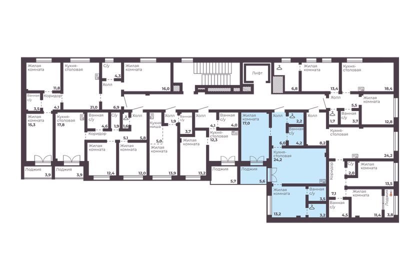 70,9 м², 2-комнатная квартира 10 685 339 ₽ - изображение 32