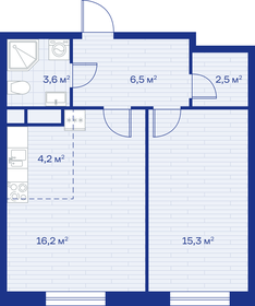 Квартира 48,3 м², 2-комнатная - изображение 1