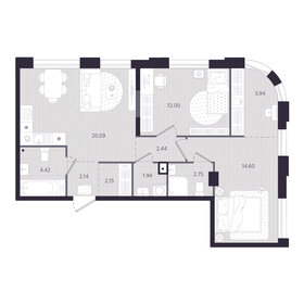 Квартира 68,5 м², 2-комнатная - изображение 1