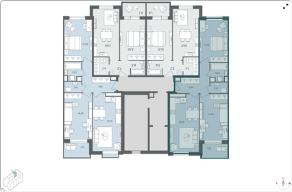 Квартира 63,7 м², 3-комнатная - изображение 2