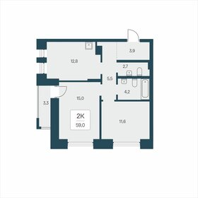 Квартира 59 м², 2-комнатная - изображение 1