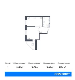 Квартира 37,1 м², 1-комнатная - изображение 1