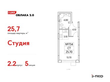 25,7 м², квартира-студия 7 247 324 ₽ - изображение 66