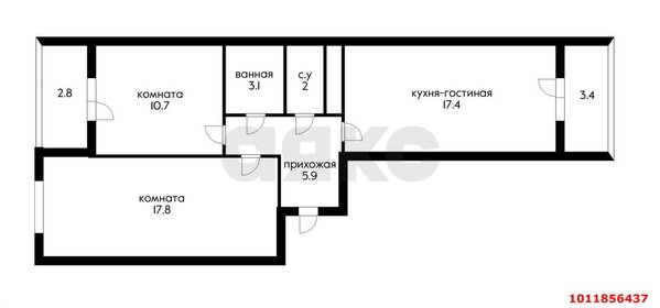 Квартира 67 м², 2-комнатная - изображение 1