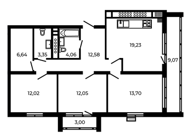 89,1 м², 3-комнатная квартира 12 170 783 ₽ - изображение 18