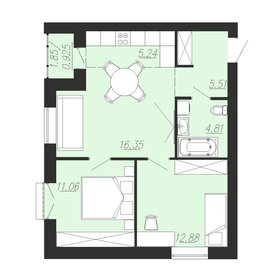 Квартира 56,8 м², 2-комнатная - изображение 2