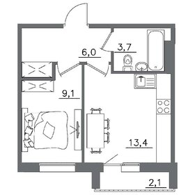 34,9 м², 1-комнатная квартира 6 329 950 ₽ - изображение 12