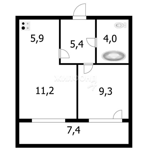 39,5 м², 2-комнатная квартира 4 200 000 ₽ - изображение 33