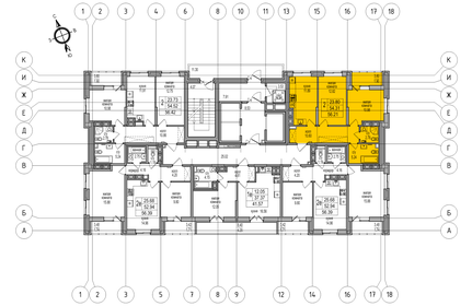 54,4 м², 2-комнатная квартира 10 822 782 ₽ - изображение 63