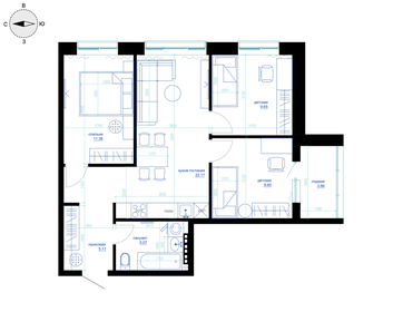 64,3 м², 1-комнатная квартира 9 067 710 ₽ - изображение 49