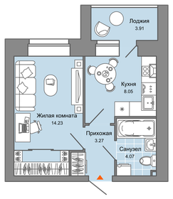 Квартира 52 м², 3-комнатная - изображение 1