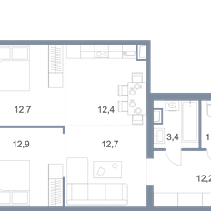 Квартира 80,6 м², 1-комнатная - изображение 2