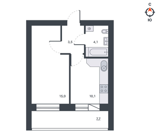 38,1 м², 1-комнатная квартира 4 470 000 ₽ - изображение 31