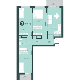 93 м², 3-комнатная квартира 13 500 000 ₽ - изображение 93
