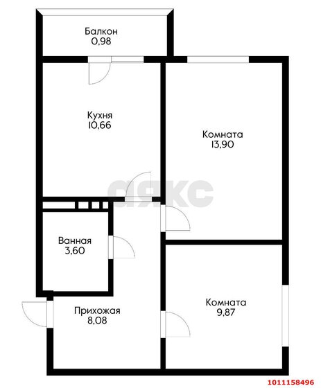 49 м², 2-комнатная квартира 4 500 000 ₽ - изображение 1