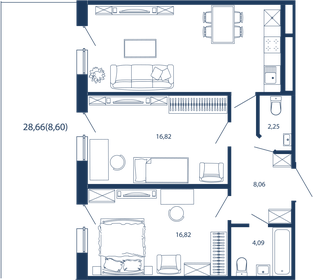 96,3 м², 3-комнатные апартаменты 31 583 756 ₽ - изображение 90