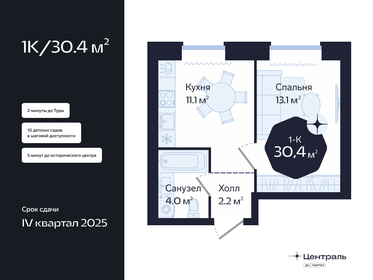 30,4 м², 1-комнатная квартира 6 730 000 ₽ - изображение 51