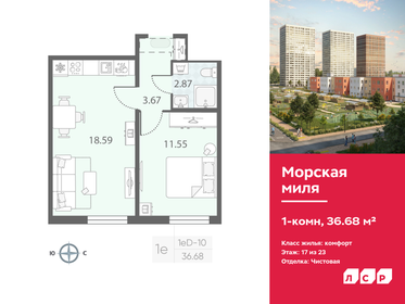 Квартира 36,7 м², 1-комнатная - изображение 1