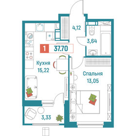 37,7 м², 1-комнатная квартира 6 800 000 ₽ - изображение 99