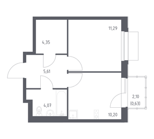 Квартира 36,2 м², 1-комнатная - изображение 1