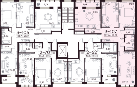 Квартира 110,1 м², 3-комнатная - изображение 2